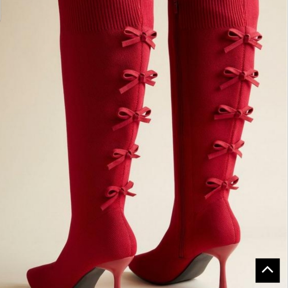 NWT Torrid Red Bow Back Stiletto Boots